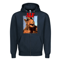 Navy alf vintage classic Zipper Hoodie - lanVoArt
