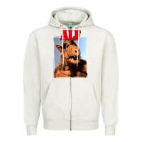 Oatmeal Heather alf vintage classic Zipper Hoodie - lanVoArt