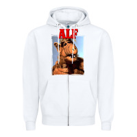 White alf vintage classic Zipper Hoodie - lanVoArt