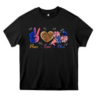 Black Peace Love Cheer Heavy Core Tee - BundleAndBundleShop