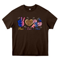 Chocolate Brown Peace Love Cheer Heavy Core Tee - BundleAndBundleShop