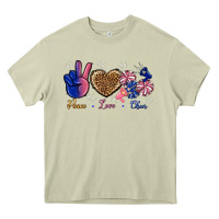 Mossy Peace Love Cheer Heavy Core Tee - BundleAndBundleShop