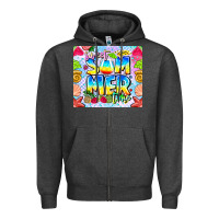 Charcoal Heather Sweet Summer Time Zipper Hoodie - CowhideDigitalArt