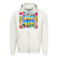 Oatmeal Heather Sweet Summer Time Zipper Hoodie - CowhideDigitalArt