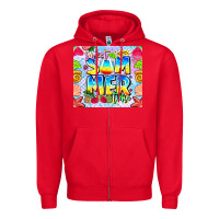 Red Sweet Summer Time Zipper Hoodie - CowhideDigitalArt