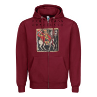 Burgundy paul simon graceland Zipper Hoodie - lanVoArt