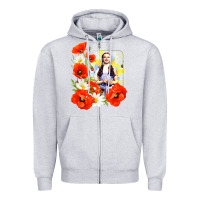 Heather Grey dorothy poppies Zipper Hoodie - lanVoArt