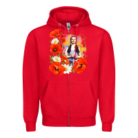 Red dorothy poppies Zipper Hoodie - lanVoArt