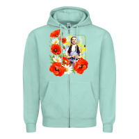 Seafoam dorothy poppies Zipper Hoodie - lanVoArt