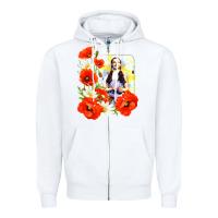 White dorothy poppies Zipper Hoodie - lanVoArt