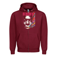 Burgundy miles vintage davis concert retro Zipper Hoodie - lanVoArt