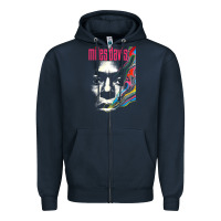 Navy miles vintage davis concert retro Zipper Hoodie - lanVoArt