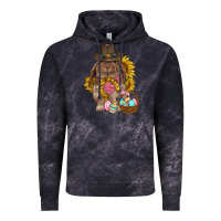 Cloud Black Western Rabbit with sunflowers Easter Day Vintage Hoodie - HowdyJamesFarm