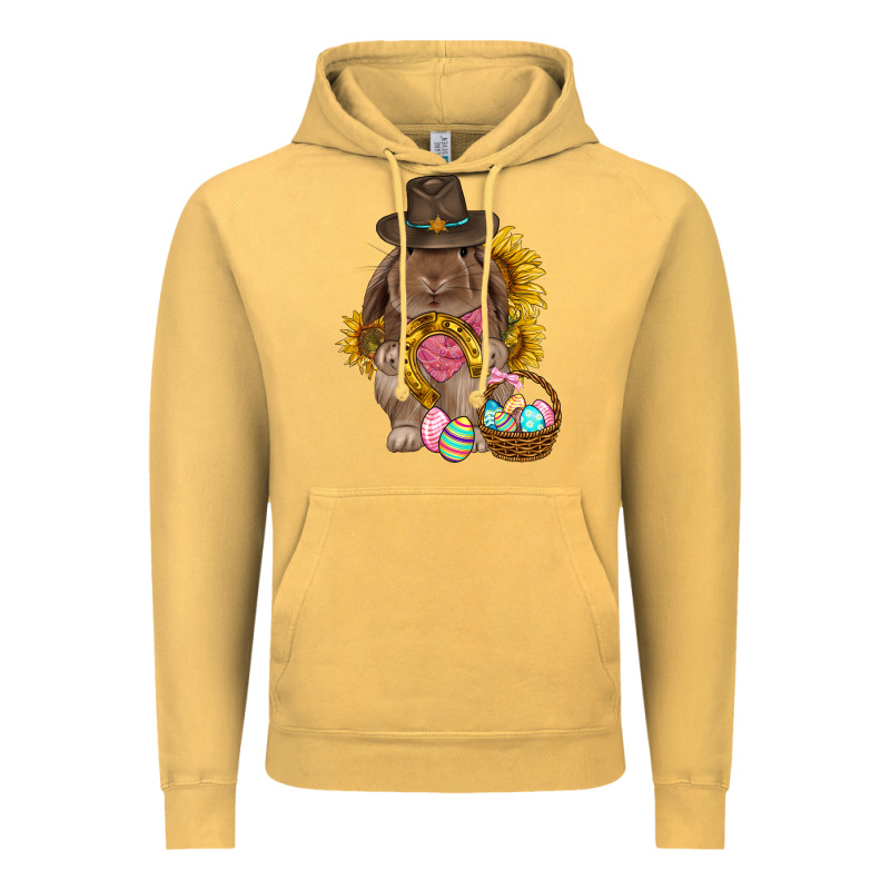 Western Rabbit With Sunflowers Easter Day Vintage Hoodie by HowdyJamesFarm | Teevron