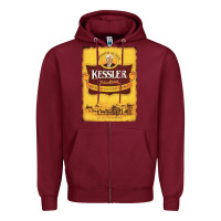 Burgundy kessler vintage Zipper Hoodie - lanVoArt