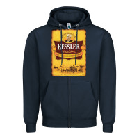 Navy kessler vintage Zipper Hoodie - lanVoArt