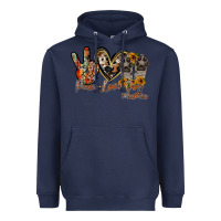 Navy peace love dog mama Heavyweight Hoodie - RacoonDesign