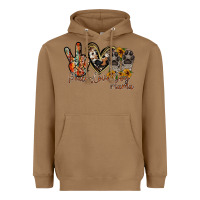 Toasted Coconut peace love dog mama Heavyweight Hoodie - RacoonDesign
