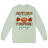 Matcha autumn leaves and pumpkins please Long Sleeve Tee - CowGirlArtShop