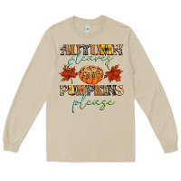 Mushroom autumn leaves and pumpkins please Long Sleeve Tee - CowGirlArtShop