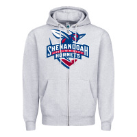 Heather Grey Shenandoah University Hornets Zipper Hoodie - lanVoArt