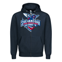 Navy Shenandoah University Hornets Zipper Hoodie - lanVoArt