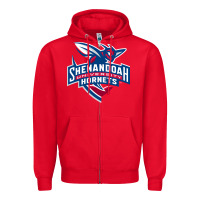 Red Shenandoah University Hornets Zipper Hoodie - lanVoArt