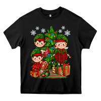 Black Mimi Elf, Mama Elf, Child Elf Christmas Heavy Core Tee - BundleAndBundleShop