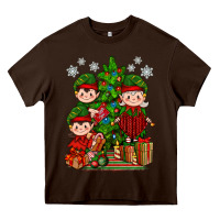 Mimi Elf, Mama Elf, Child Elf Christmas Heavy Core Tee | Teevron