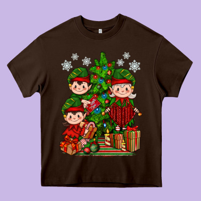 Mimi Elf, Mama Elf, Child Elf Christmas Heavy Core Tee Designed By Bundleandbundleshop
