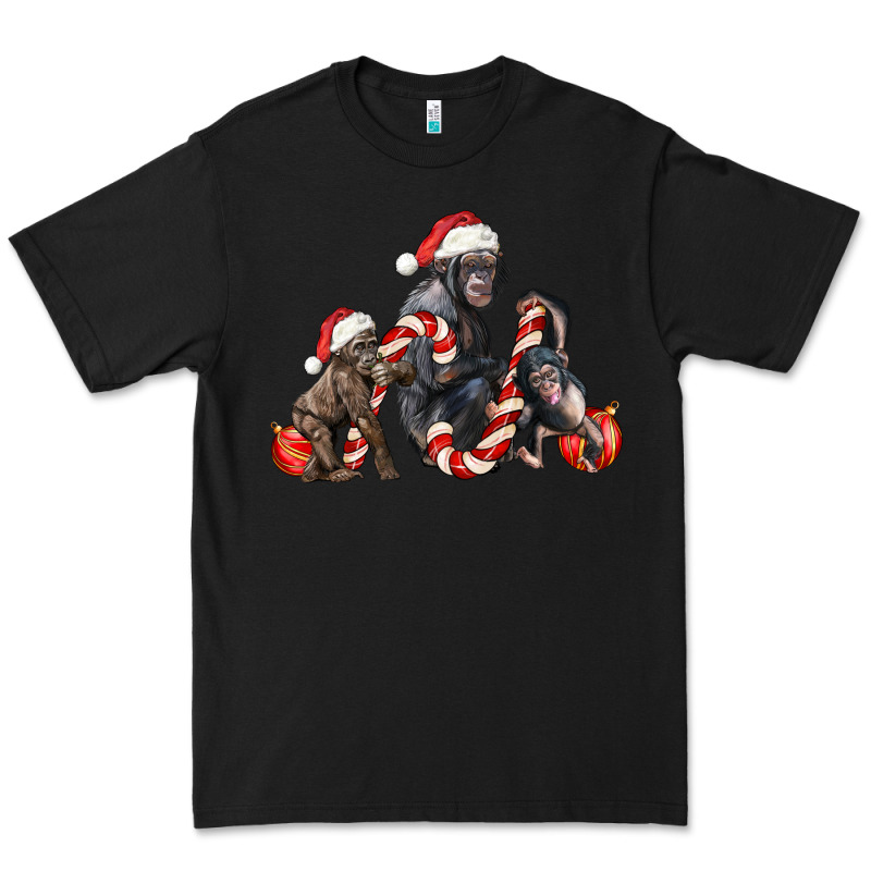 Christmas Chimpanzee And Gorilla Premium Tee by LillyAllenDesigns | Teevron