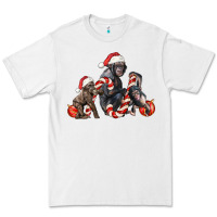 White christmas chimpanzee and gorilla Premium Tee - LillyAllenDesigns