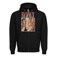 Black sydney sweeney Zipper Hoodie - lanVoArt