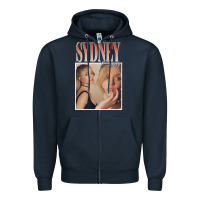 Navy sydney sweeney Zipper Hoodie - lanVoArt