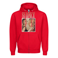 Red sydney sweeney Zipper Hoodie - lanVoArt