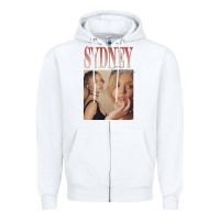 White sydney sweeney Zipper Hoodie - lanVoArt