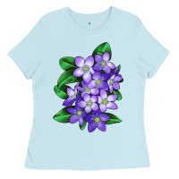 Baby Blue Mayflower Plant Illustrations Ladies Tee - LillyAllenDesigns