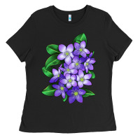Black Mayflower Plant Illustrations Ladies Tee - LillyAllenDesigns