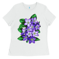 White Mayflower Plant Illustrations Ladies Tee - LillyAllenDesigns