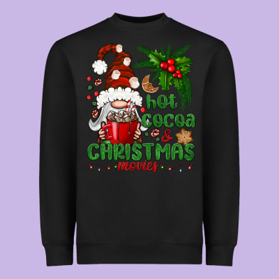Hot Cocoa And Christmas Movie Heavyweight Sweatshirt Designed By Bundleandbundleshop