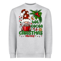 Heather Grey Hot Cocoa And Christmas Movie Heavyweight Sweatshirt - BundleAndBundleShop