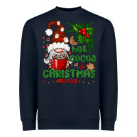 Navy Hot Cocoa And Christmas Movie Heavyweight Sweatshirt - BundleAndBundleShop