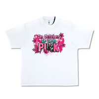 White In October we wear pink Cancer Awareness Urban Heavy Tee - HowdyJamesFarm