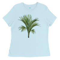 Baby Blue Botanical Majesty Palm Illustrations Ladies Tee - LillyAllenDesigns
