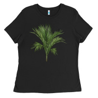 Black Botanical Majesty Palm Illustrations Ladies Tee - LillyAllenDesigns