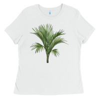 White Botanical Majesty Palm Illustrations Ladies Tee - LillyAllenDesigns