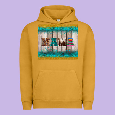Western Turquoise Mama Urban Hoodie Designed By Barkaloodesign