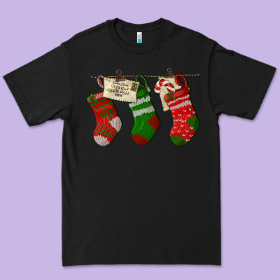 Christmas Socks With Santa Letter Premium Tee Designed By Lillyallendesigns