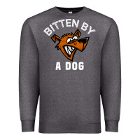Charcoal Heather bitten by a dog angry dog bite funny gift Premium Sweatshirt - lanVoArt