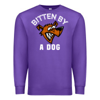 Purple bitten by a dog angry dog bite funny gift Premium Sweatshirt - lanVoArt